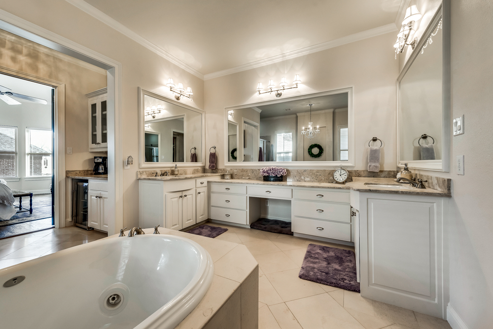    Spa Like Master Bath with His and Hers Vanities 